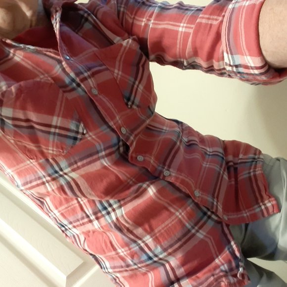 SALE Aeropostale Sm Pink Plaid Button Down Shirt - Picture 10 of 13